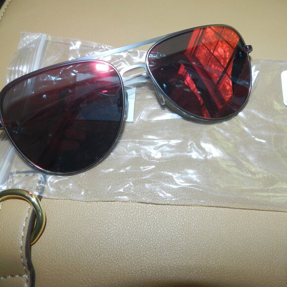 QUIKSILVER Aviator🕶Sunglasses Red Lens GunMetal Frame QS4000OP 033🆕📦⌚🏃💨⚡🚚 - Picture 4 of 16